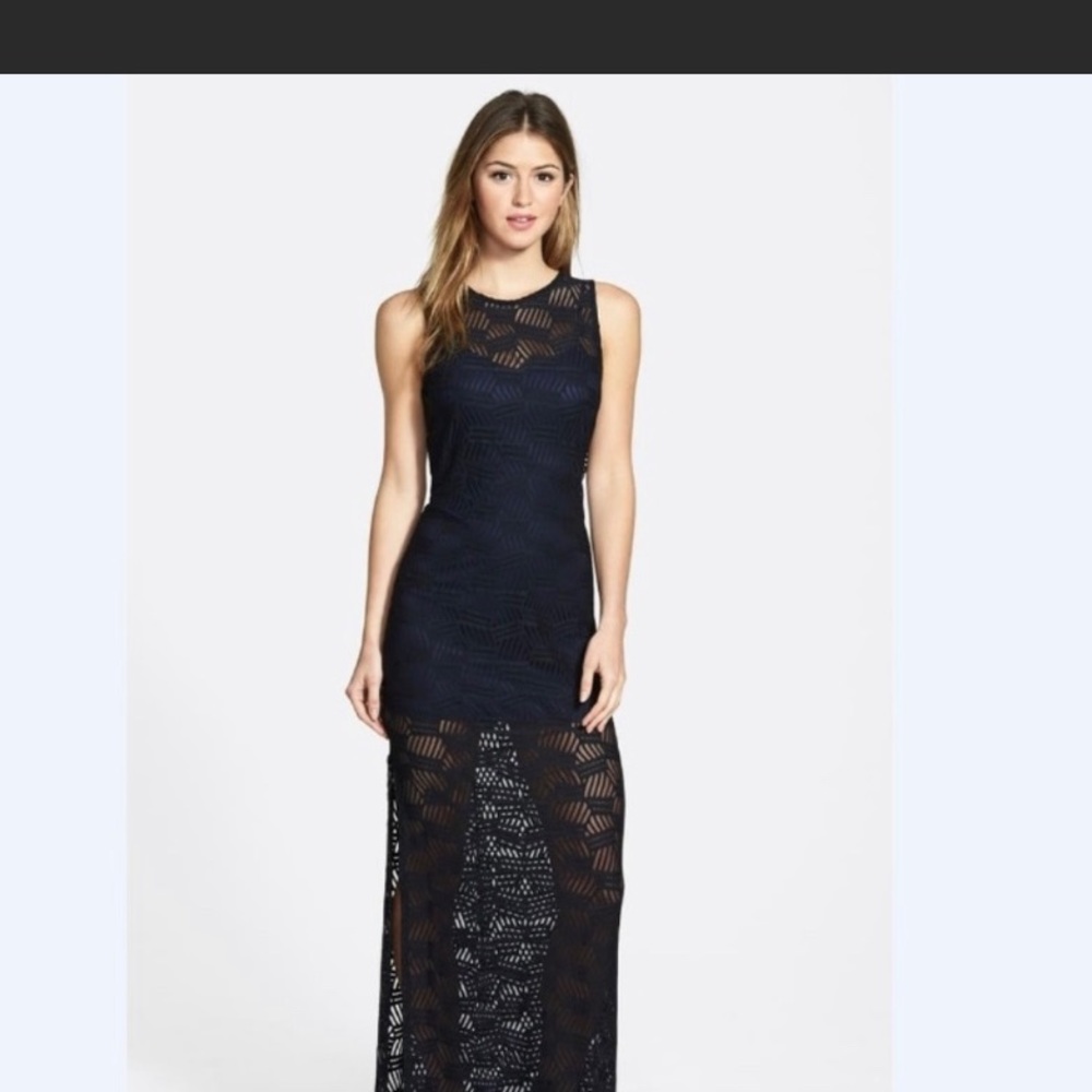 NWTBCBGeneration  Black Lace overlay maxi dress